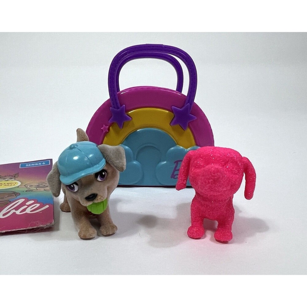 Barbie Pets Series 6, Rare Pink Glitter Figure and Mutt!